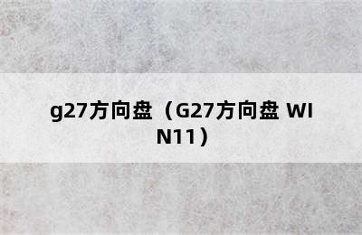 g27方向盘（G27方向盘 WIN11）